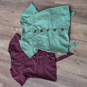 ModCloth Burgundy & Green Tops - L